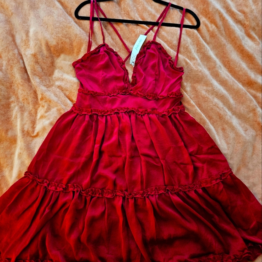 NWT She & Sky Burgundy Mini Dress